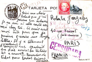carte postale 1942 - olimpia torres catalogue roberta gonzalez sergio de castro face a face 2025